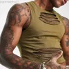 Mannen Tank Tops Zomer Mode Heren Y2K Tank Top Hollow Out Mesh Patchwork Korte Hemdje Voor Mannen Vintage Mouwloos O Neck Strap T-shirt Vest L230713