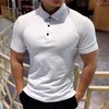 メンズTシャツメンズメンズランニング半袖ポロTシャツクイックドライTシャツ男性ジムフィットネスボディービルディングジョギングティートップス衣類新しいデザイン2022 L230713