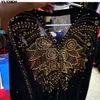 Plus Size Abiti africani per le donne Dashiki Perline di diamanti Abiti africani Abaya Dubai Abito da sera Abito lungo musulmano Cape194K con cappuccio