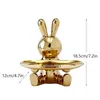 Decorative Objects Figurines Resin Electroplated Astronaut Rabbit Tray for Decorative Objects of Indoor Office Desktop Storage Containers 230714