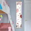 装飾的な置物漫画ベビーキッズ成長チャートレコード女の子の子供の部屋の壁の木製フレームの高さ測定ルーラー