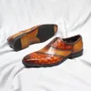 Schnürmänner Männer 1832 Kleid Echtes Patentleder Oxfords Büro formelle Schuhe für Männer Krokodilmuster Hochzeitsfeier Schuhe