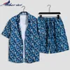 Hommes s Survêtements Homme Ensemble À Manches Courtes Chemise Hawaïenne Et Short D'été Casual Floral Plage Deux Pièces Costume 2023 Mode Hommes Ensembles M 3XL 230713