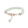 Brin mode fleur Imitation perle cristal perles Bracelet pour femmes élastique réglable breloque amitié bijoux accessoires
