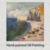 Claude Monet Canvas Art The Beach and The Falaise D Amont Handmade Oil Painting Impressionist Artwork Home Decor Modern