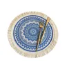 Round Table Placemats with Fringe Woven Tassel Vintage Place Mats Bohemian Table Pads Accessories Home Kitchen Dining Bar Decoration 12 Designs YG1259