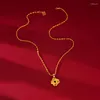 Collier boucles d'oreilles ensemble plaqué or jaune pour femmes fleur pendentif 2 pièces bijoux à la mode accessoires cadeaux en gros