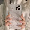 Funda de teléfono transparente con mariposa de cristal para iPhone 14 13 12 11 Pro Max XS X XR 7 8 Plus, funda de parachoques transparente de lujo a prueba de golpes L230619