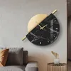 Horloges murales en métal grand luxe Europe Style horloge Vintage créatif or Design nordique Reloj De Pared chambre décoration Zegar
