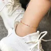 Anklets Summer Anklet Bransoletka z cukierkowymi koronkowymi łańcuchem koronkowym dla kobiet plaża ze stali nierdzewnej 230607