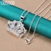 Pendant Necklaces 925 Sterling Silver Jewelry 16 18 20 22 24 26 28 30 Inch AAA Zircon Crown Necklace For Women Party Wedding Fashion Gift 230714