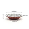 ベーキング型卵タルト炭素鋼タルト型溝付きデザイン金型ケーキ再利用可能なマフィンドロップ