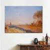 Handgemaakt kunstwerk op canvas De vlakte van Colombes White Frost Claude Monet Schilderij Platteland Landschappen Office Studio Decor