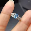 Cluster Rings KJJEAXCMY Fine Jewelry S925 Sterling Silver Inlaid Natural Blue Topaz Girl Exquisite Ring Support Test Chinese Style Selling