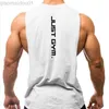 Erkek Tank Tops Marka Gym Giyim Fitness Erkekler Açık Yan Kesme T-Shirts Bırakılan Koluşturma Tank Tops Egzersiz Kolsuz Yelek L230713