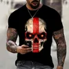 Men's T Shirts 3D T-shirt Fashion Skull Hip Hop O-Neck Short Sleeve Shirt Abstract Harajuku Large Clothing