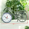 Desk Table Clocks Bicycle Shape Household Alarm Clock Creative Retro Arabic Numeral Placement Home Decor Supplies Gift Dbc Drop De Dhaf3