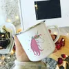 Mugs Sisters Wreath Love Heart Enamel Coffee Mugs Cartoon Unicorn Home Party Cola Drink Juice Cups Drinkware Friends Birthday Gifts R230713