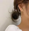 Kolczyki stadninowe Asymetryczne motyl Pearl Chain Tassel Ear Ear Bones for Women Fashion Party Jewelry Akcesoria