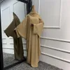 Etnische kleding moslimvrouwen hijab jurk gebedkleding batwing abaya bijpassende hoofdomslag sjaal islam jilbeb dubai turkije saudi ji2665