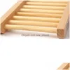 Seifenschalen Großhandel Natürliche Bambus Heimgebrauch Holz Lagerhalter Handwerk Badezimmer Tablett Rack Box Container Dh0179 Drop Lieferung Gard Dhpua