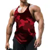 Hommes Débardeurs Retour Gym Stringer Top Camouflage Respirant Bodybuilding Gilet Sans Manches Hommes Tshirt Ras Du Cou Fitness Tee 230713