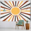 Tapeçarias Boho Sun Painting Tapeçaria Pendurado na Parede Ins Arte Minimalista Hippie Tapiz Bruxaria Psicodélica Menina Decoração do Quarto R230713