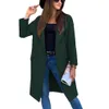 2023 Women's Wool New Autumn/Winter Solid Color Long Sleeve Suit Collar Button Pocket Woolen Coat