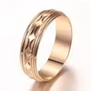Обручальные кольца Уникальное 6 -мм 585 Кольцо из розового золота для женщин -спиннера вращается резной пары, ювелирные изделия hgr80