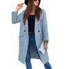 2023 Women's Wool New Autumn/Winter Solid Color Long Sleeve Suit Collar Button Pocket Woolen Coat