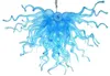 New Arrival Blue Long Hanging Lights Aesthetic Sprial Suspended Chandelier Luxury Dining Ceiling Lamp Indoor Decoration