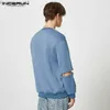 Men's Hoodies Sweatshirts Men's Socks INCERUN 2023 Men's Hoodie Strap Hollow O-Neck Long Sleeve Patch Work Sweater Street Fashion Casual Zipper S-5XL Z230717