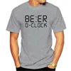 Camisetas masculinas BEER O'CLOCK Beber Party Joke T-Shirt Engraçado Presente de Aniversário para Homens Pai Pai Papa Marido Camisa O Neck Algodão Manga Curta