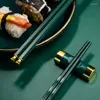 Chopsticks Jankng 5 Par av icke-halkhaltig hög temperaturbeständig kinesisk legering återanvända miljövänlig servisuppsättning