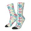 Chaussettes pour hommes Cactus colorés Motif floral Crew Unisex Fun Cactus Succulents Printemps Été Automne Hiver Robe