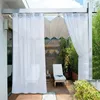 Cortina 2 peças à prova d'água decoração de jardim cortinas translúcidas ao ar livre pergola pátio 132x243 cm
