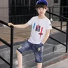 Tshirts Spring Boys Одежда для спортивного набора повседневного короткого рукава детского спорта.