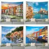 Tapisseries Dôme Caméras Personnalisable Venise Ville D'eau Tenture Murale Danois Conte De Fées Bateau De Croisière Paysage Tapisserie Hippie Chambre Maison Chambre R230714