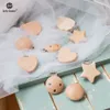 Baby Teethers Toys Make 20pcs/lot Baby Accessories Chupeta Metal Dummpy Holder DIY Natural Wood Cartoon Wood Mordedor Clipe Personalizado 230714