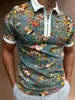 Camisetas de hombre New POLO Shirt Zip Floral Camiseta de hombre Top L230713