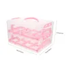 Present Wrap Cake Packing Box Cupcake Handle Carrier Home Portable dessert Cover Multi Layer Containers