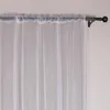 Cortinas de janela transparente de tule branco sólido para sala de estar, quarto, cozinha, cortinas de tecido de poliéster voile moderno