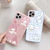 iPhone 11 12 13 Mini 14 Pro X XR XS Max SE 2022 2020 6 7 8 Plus TPU Shell L230619 용 Cinnamorol Melody Cartoon Silicone Soft Phone Case Case Case