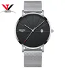 Andra klockor Nibosi Men S Watch Ultra Thin Fashion Simple Business Men Quartz Relogio Masculine Mane Clock Mesh Band 230714