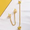 Women Ear Clips Earrings Chic Charm Stud Circles Earring Gold Eardrop Vintage Eardrop Party Jewelry Headdress With Box Package