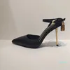 Hochhackige Sandalen für Damen, Luxus-Designer, goldenes Schloss, dekorieren Damen-Kleiderschuhe aus echtem Leder, 10,5 cm, Metallabsätze, sexy Damen-Stiletto-Sandale