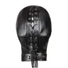 Máscaras de festa Máscara erótica Cosplay Fetish Bondage Headgear com Boca Bola Mordaça Bdsm Couro Capuz Para Homens Adt Games Sm3086343 Drop Deliv Dhe8E