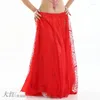 Scen Wear Arrive Sidospplit Belly Dancing kjol för kvinnor Girls Sexiga satindansdräkter kjolar visar 9 färger