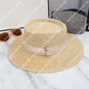 Luxe Merk Strooien Hoed Designer Emmer Hoeden Mode Vrouwen Hoge Hoeden Zomer Strand Zon Bescherming Cap Stro Gevlochten Brede rand Hoeden