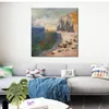 Claude Monet Canvas Art The Beach and The Falaise D Amont Handmade Oil Painting Impressionist Artwork Home Decor Modern